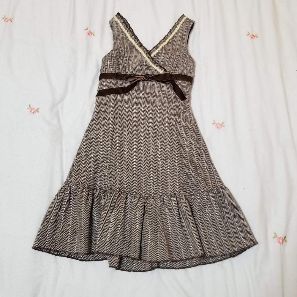 Liz Lisa tweed bow babydoll dress